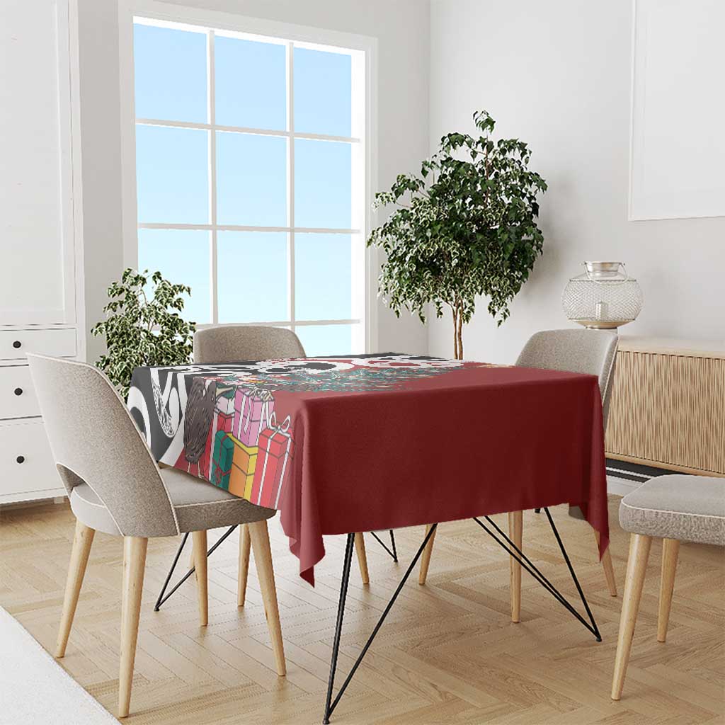 New Zealand Silver Fern Christmas Tree Tablecloth Meri Kirihimete - Aussie Hoodie