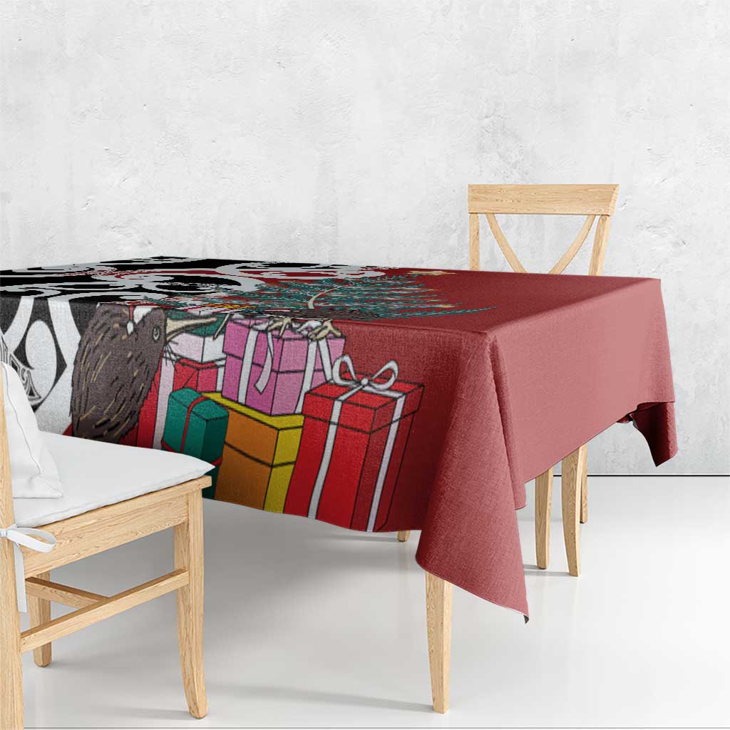 New Zealand Silver Fern Christmas Tree Tablecloth Meri Kirihimete - Aussie Hoodie