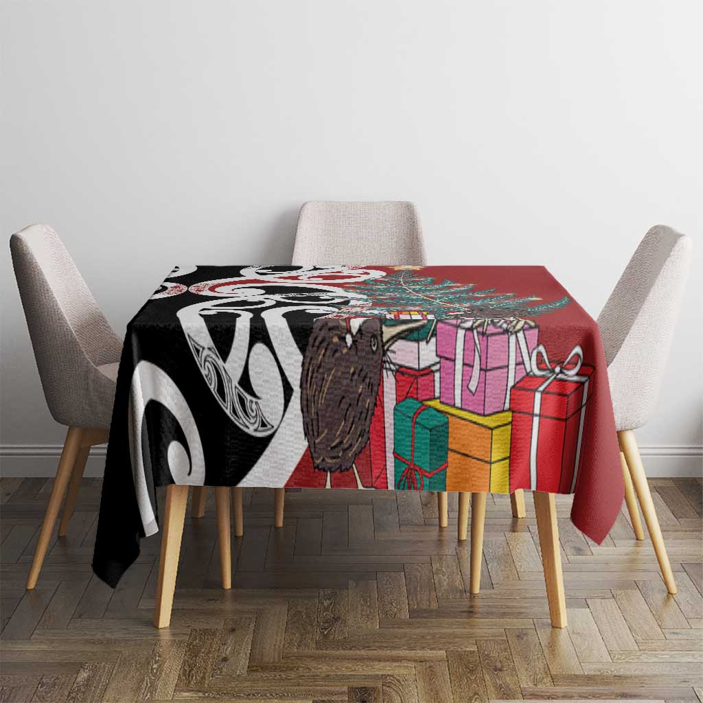New Zealand Silver Fern Christmas Tree Tablecloth Meri Kirihimete - Aussie Hoodie