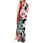 New Zealand Silver Fern Christmas Tree Tank Maxi Dress Meri Kirihimete - Aussie Hoodie