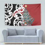 New Zealand Silver Fern Christmas Tree Tapestry Meri Kirihimete - Aussie Hoodie