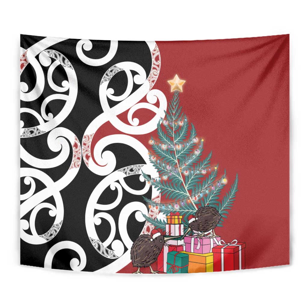 New Zealand Silver Fern Christmas Tree Tapestry Meri Kirihimete - Aussie Hoodie