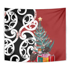 New Zealand Silver Fern Christmas Tree Tapestry Meri Kirihimete - Aussie Hoodie