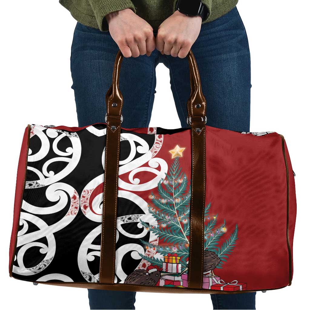 New Zealand Silver Fern Christmas Tree Travel Bag Meri Kirihimete - Aussie Hoodie