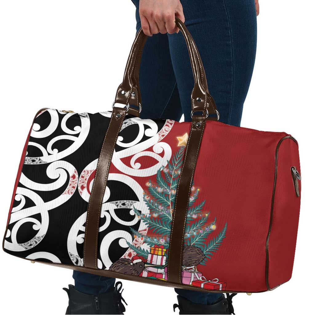 New Zealand Silver Fern Christmas Tree Travel Bag Meri Kirihimete - Aussie Hoodie