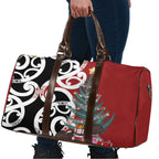 New Zealand Silver Fern Christmas Tree Travel Bag Meri Kirihimete - Aussie Hoodie