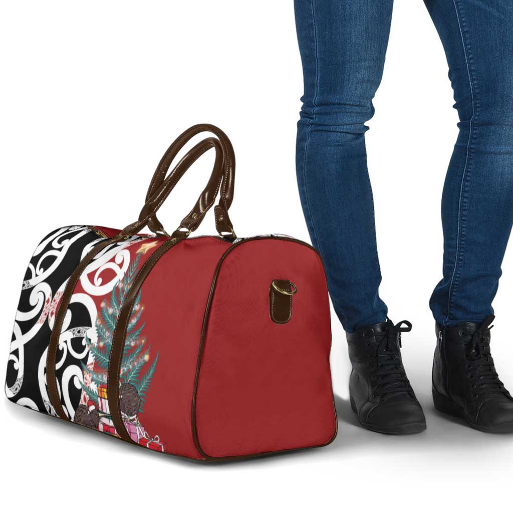 New Zealand Silver Fern Christmas Tree Travel Bag Meri Kirihimete - Aussie Hoodie