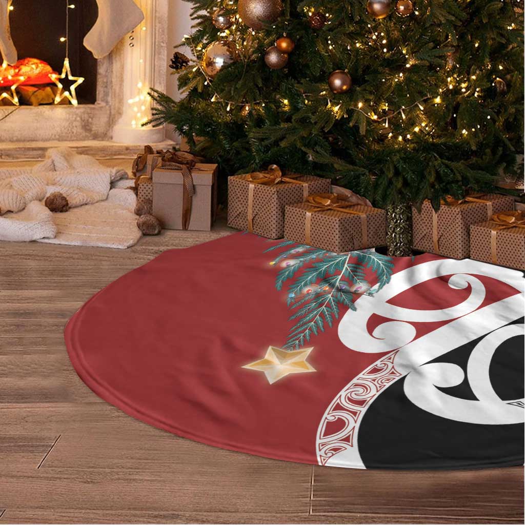 New Zealand Silver Fern Christmas Tree Skirt Meri Kirihimete - Aussie Hoodie