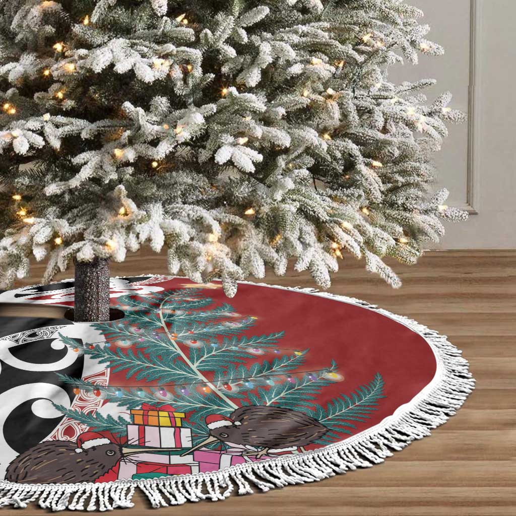 New Zealand Silver Fern Christmas Tree Skirt Meri Kirihimete - Aussie Hoodie