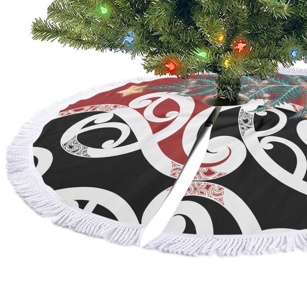 New Zealand Silver Fern Christmas Tree Skirt Meri Kirihimete - Aussie Hoodie