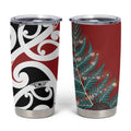 New Zealand Silver Fern Christmas Tree Tumbler Cup Meri Kirihimete - Aussie Hoodie