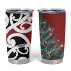 New Zealand Silver Fern Christmas Tree Tumbler Cup Meri Kirihimete - Aussie Hoodie