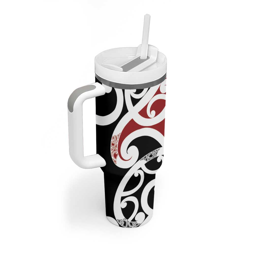 New Zealand Silver Fern Christmas Tree Tumbler With Handle Meri Kirihimete - Aussie Hoodie