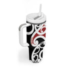 New Zealand Silver Fern Christmas Tree Tumbler With Handle Meri Kirihimete - Aussie Hoodie