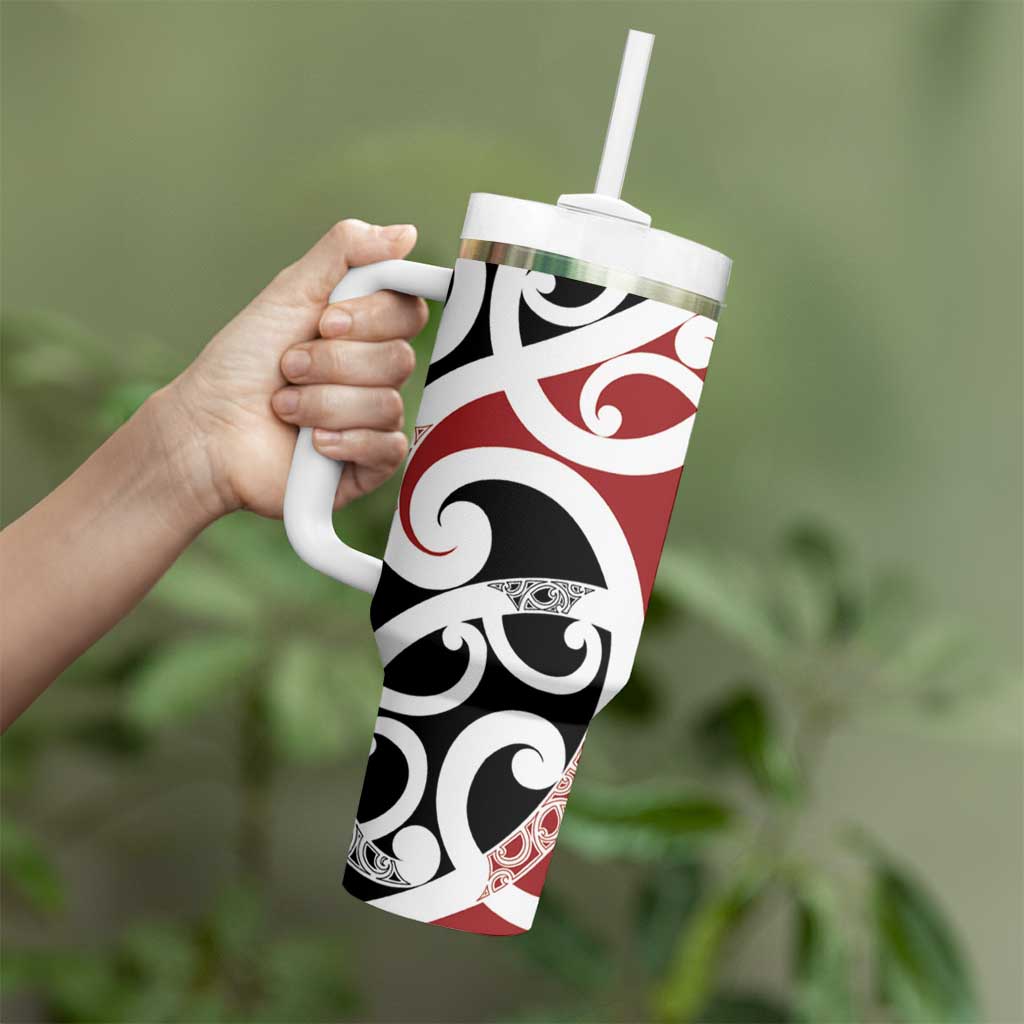 New Zealand Silver Fern Christmas Tree Tumbler With Handle Meri Kirihimete - Aussie Hoodie