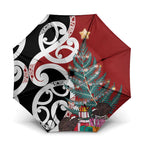 New Zealand Silver Fern Christmas Tree Umbrella Meri Kirihimete - Aussie Hoodie