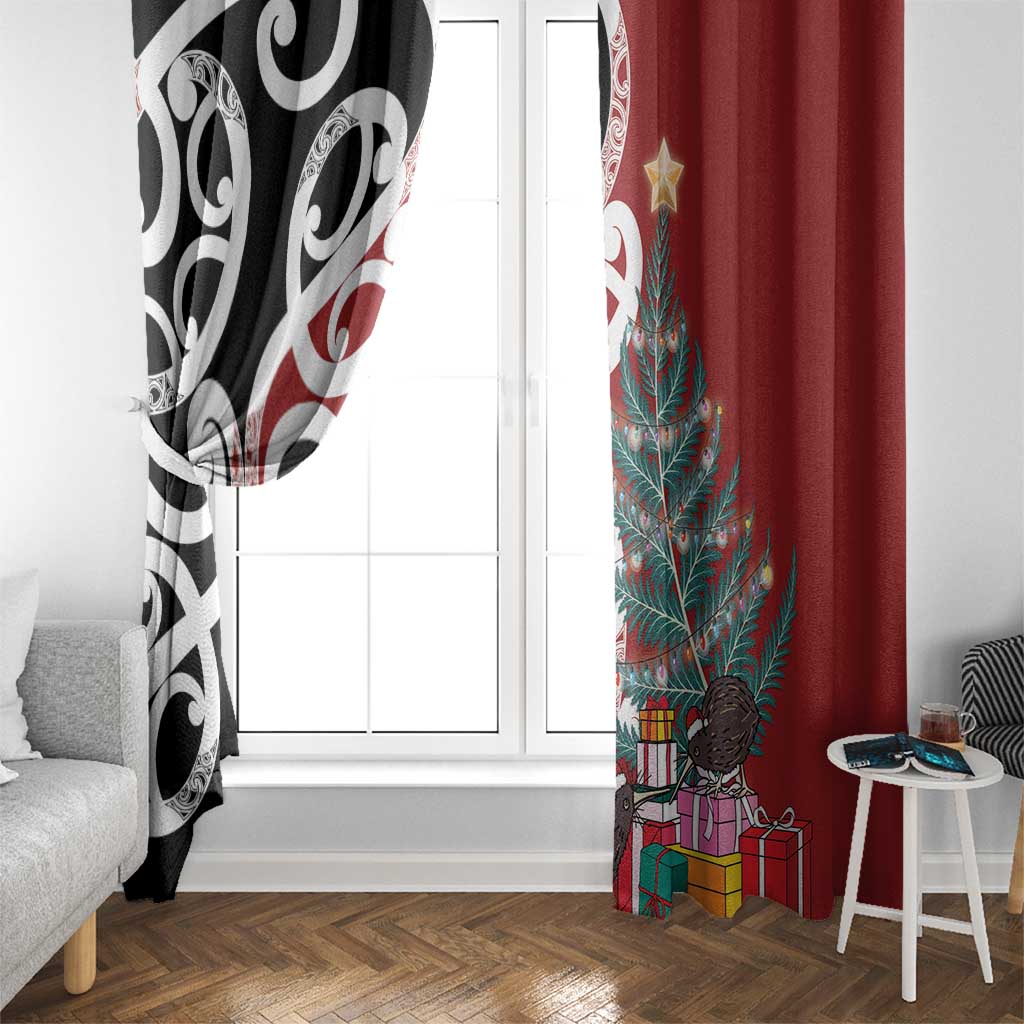 New Zealand Silver Fern Christmas Tree Window Curtain Meri Kirihimete - Aussie Hoodie