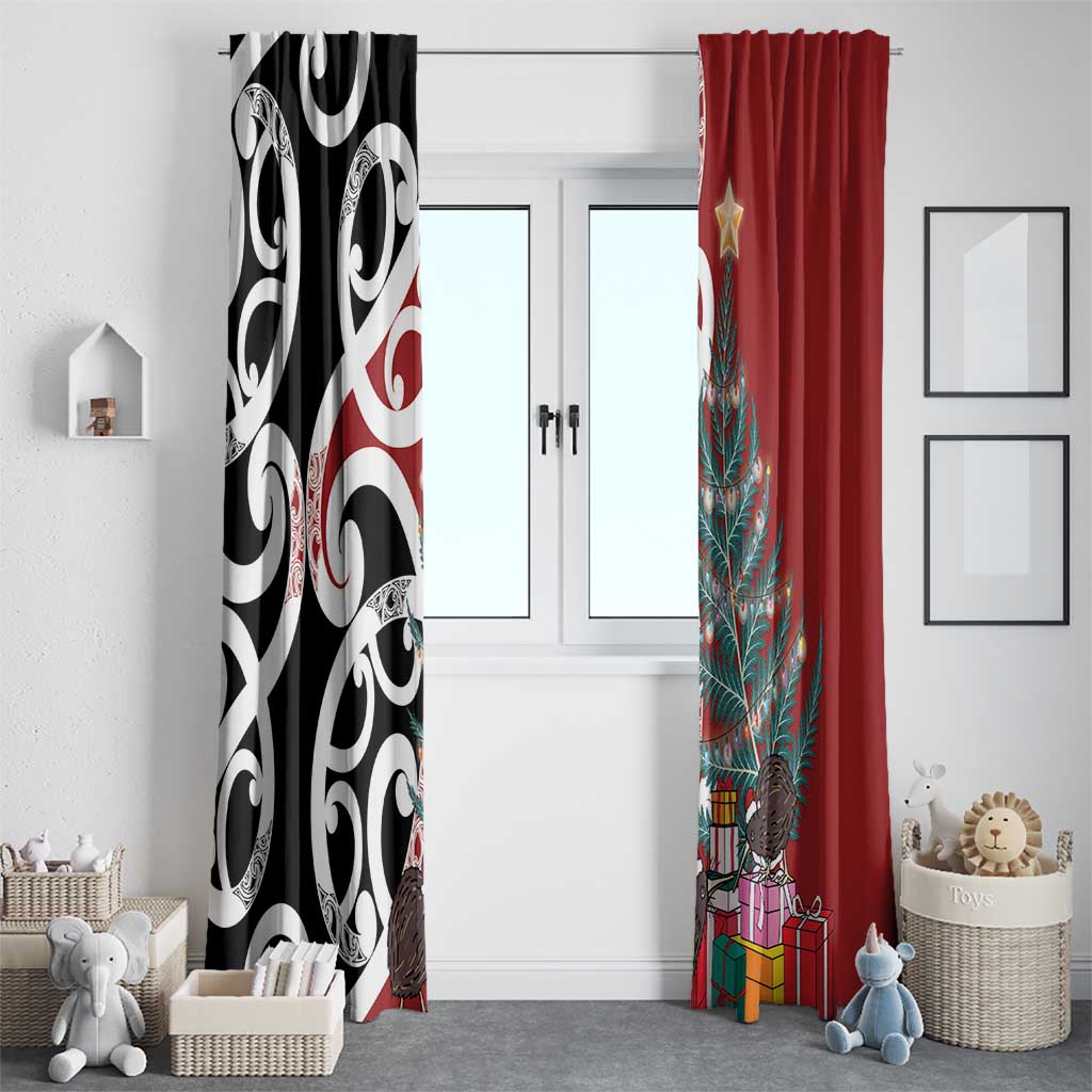 New Zealand Silver Fern Christmas Tree Window Curtain Meri Kirihimete - Aussie Hoodie