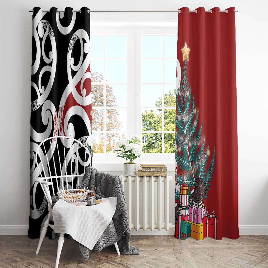 New Zealand Silver Fern Christmas Tree Window Curtain Meri Kirihimete - Aussie Hoodie
