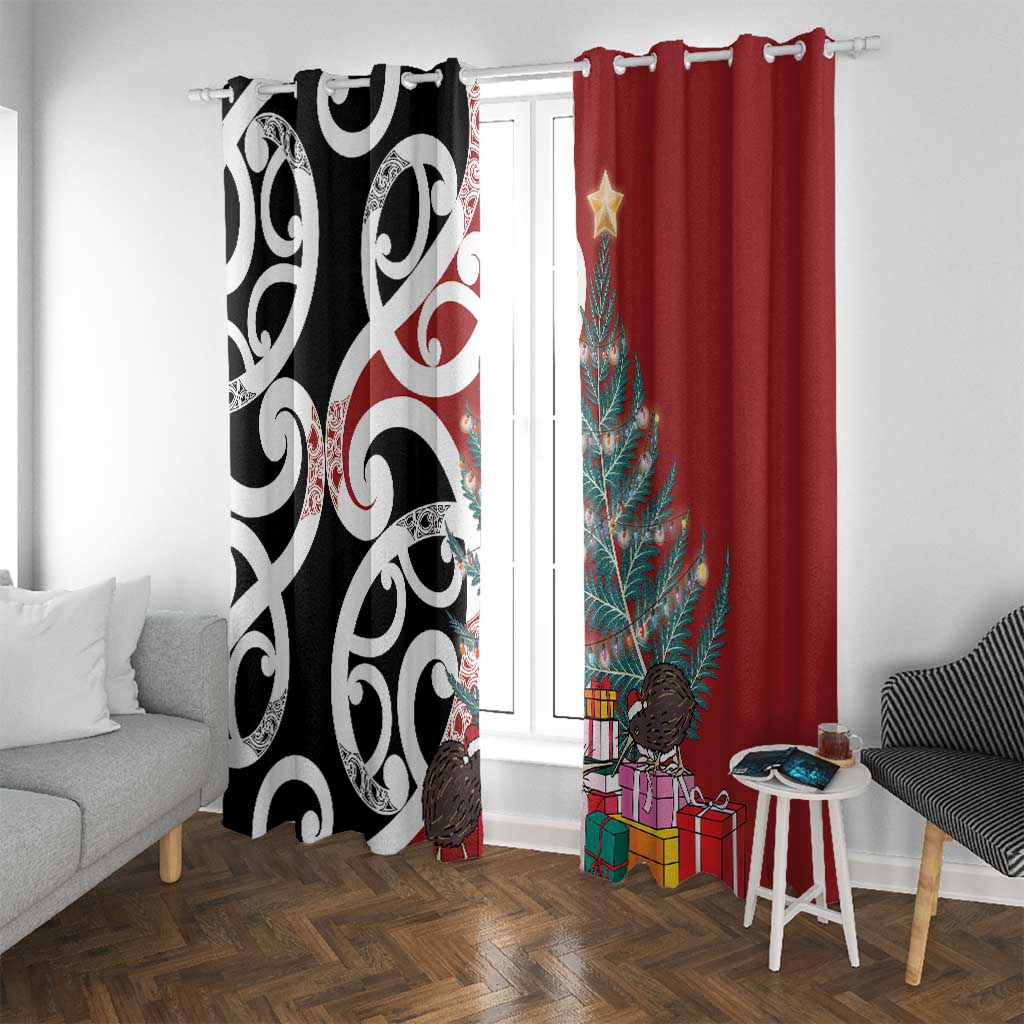New Zealand Silver Fern Christmas Tree Window Curtain Meri Kirihimete - Aussie Hoodie