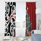 New Zealand Silver Fern Christmas Tree Window Curtain Meri Kirihimete - Aussie Hoodie
