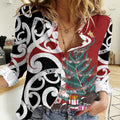 New Zealand Silver Fern Christmas Tree Women Casual Shirt Meri Kirihimete - Aussie Hoodie
