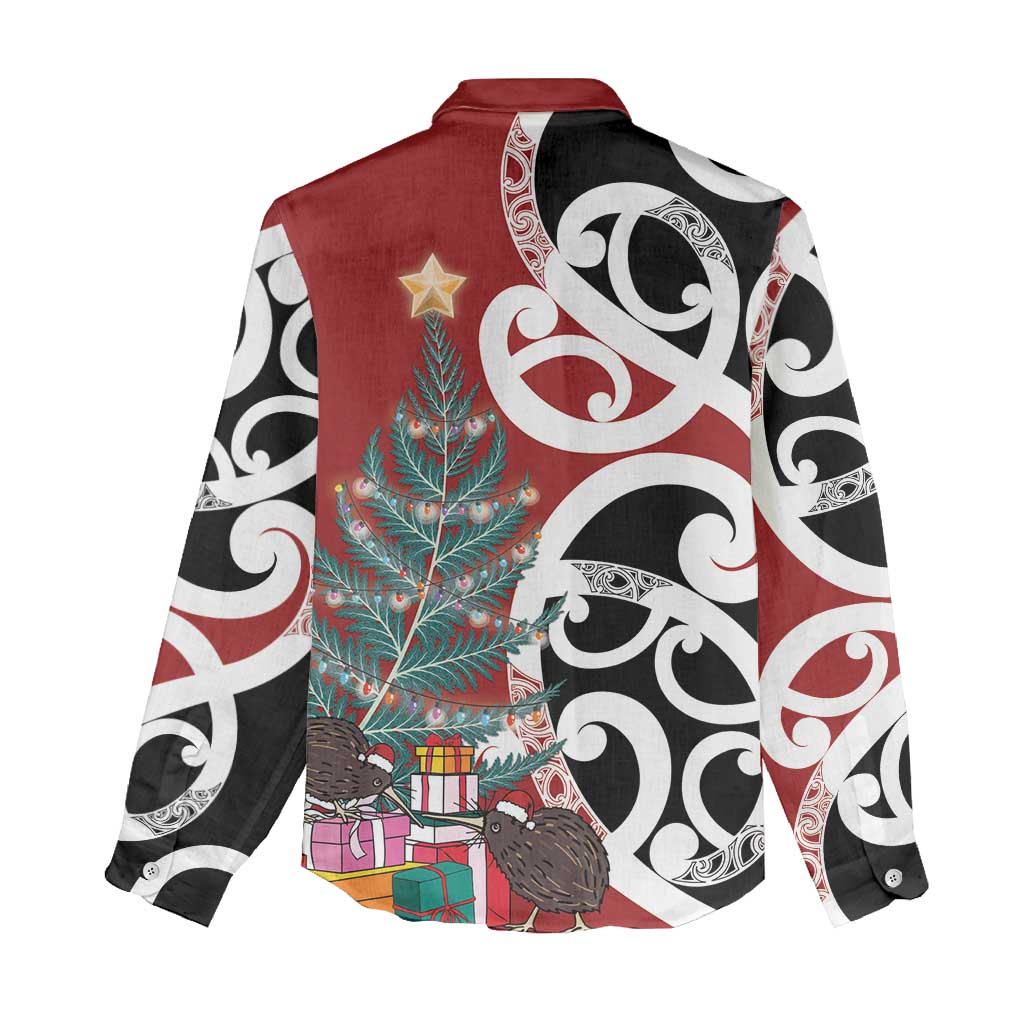New Zealand Silver Fern Christmas Tree Women Casual Shirt Meri Kirihimete - Aussie Hoodie