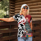 New Zealand Silver Fern Christmas Tree Women Polo Shirt Meri Kirihimete - Aussie Hoodie