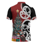 New Zealand Silver Fern Christmas Tree Zipper Polo Shirt Meri Kirihimete - Aussie Hoodie