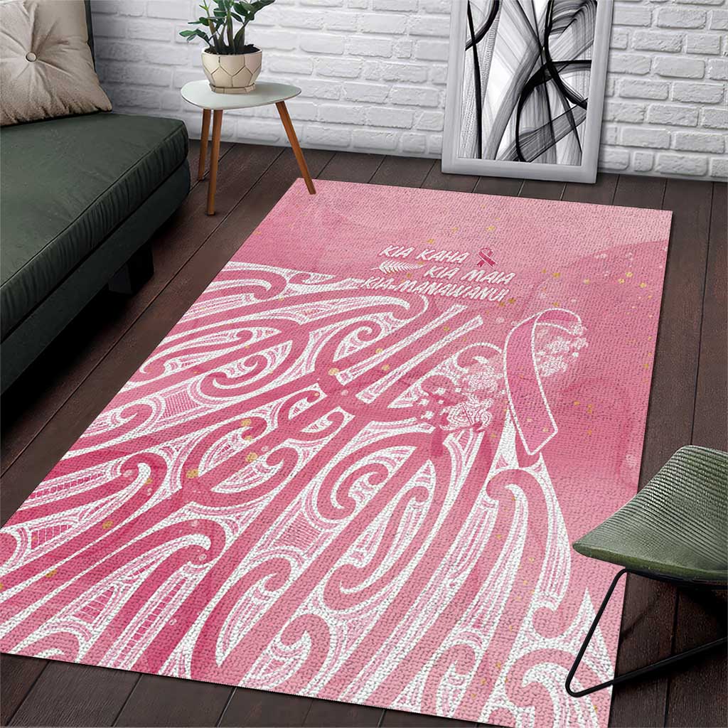 Breast Cancer Awareness Maori Area Rug Kia Kaha Kia Maia Kia Manawanui - Aussie Hoodie