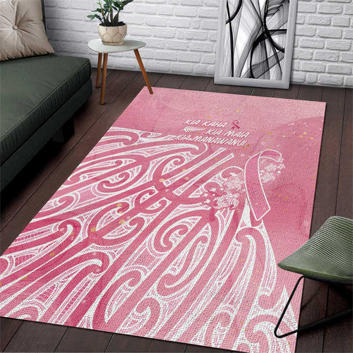 Breast Cancer Awareness Maori Area Rug Kia Kaha Kia Maia Kia Manawanui - Aussie Hoodie