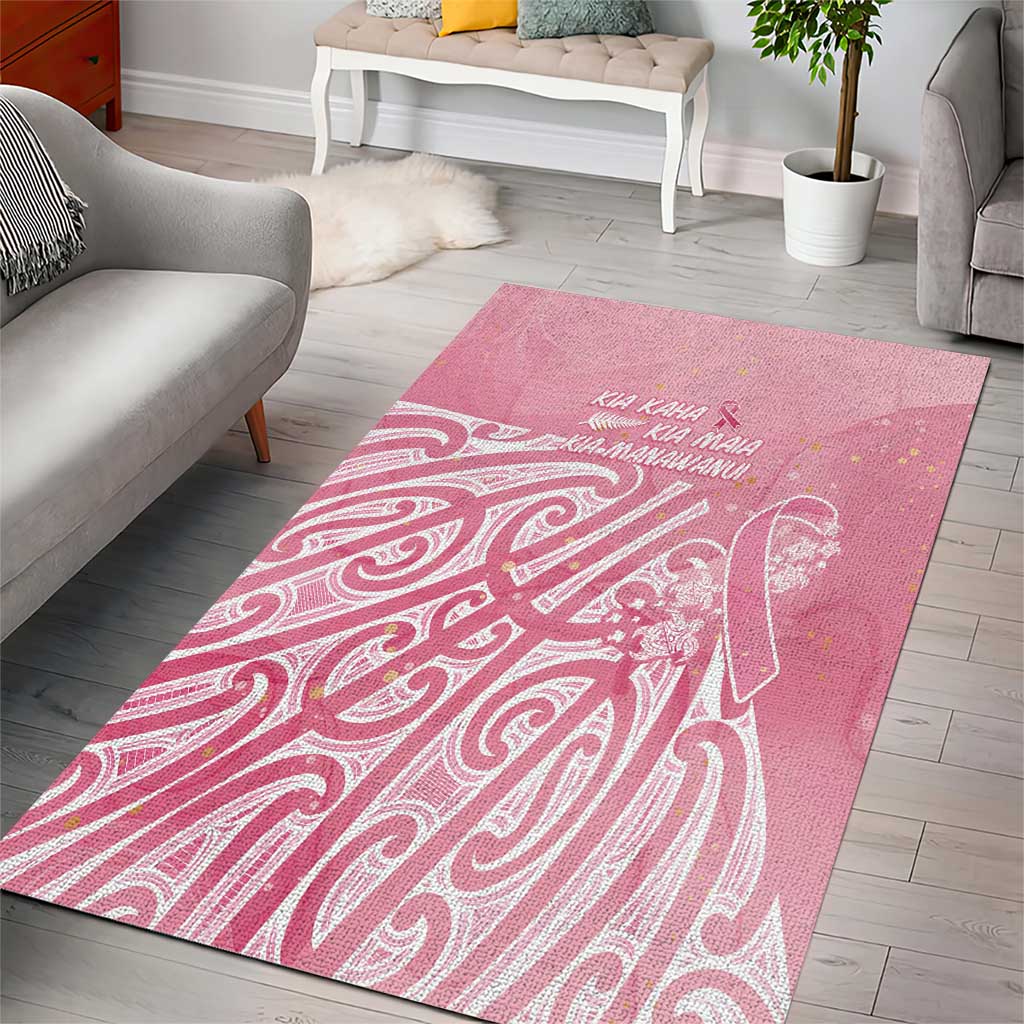 Breast Cancer Awareness Maori Area Rug Kia Kaha Kia Maia Kia Manawanui - Aussie Hoodie