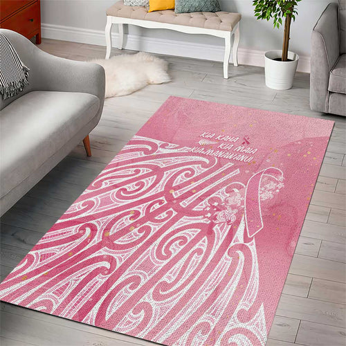 Breast Cancer Awareness Maori Area Rug Kia Kaha Kia Maia Kia Manawanui - Aussie Hoodie