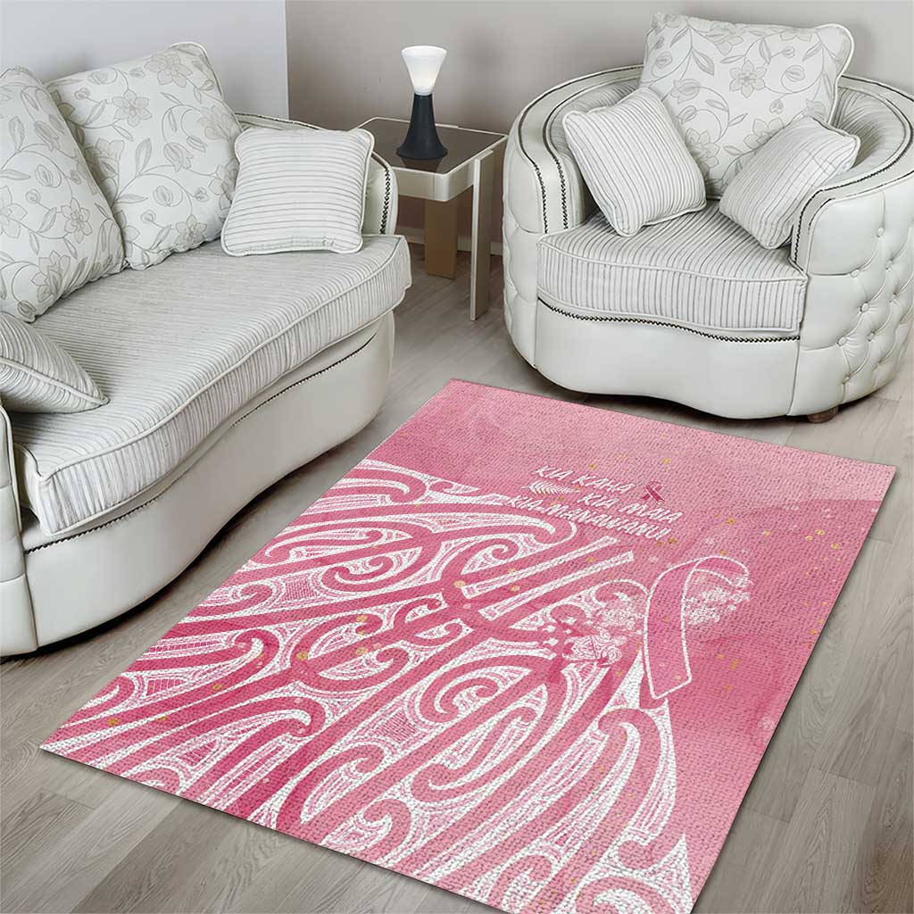 Breast Cancer Awareness Maori Area Rug Kia Kaha Kia Maia Kia Manawanui - Aussie Hoodie