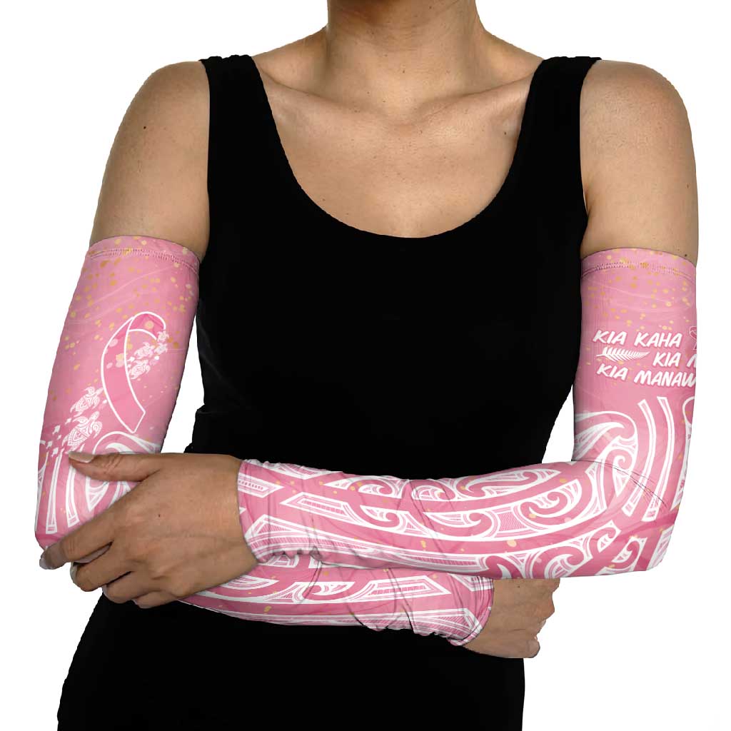 Breast Cancer Awareness Maori Arm Sleeves Kia Kaha Kia Maia Kia Manawanui - Aussie Hoodie