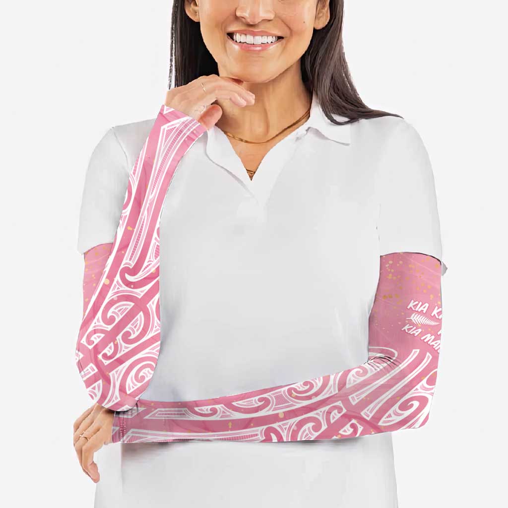 Breast Cancer Awareness Maori Arm Sleeves Kia Kaha Kia Maia Kia Manawanui - Aussie Hoodie
