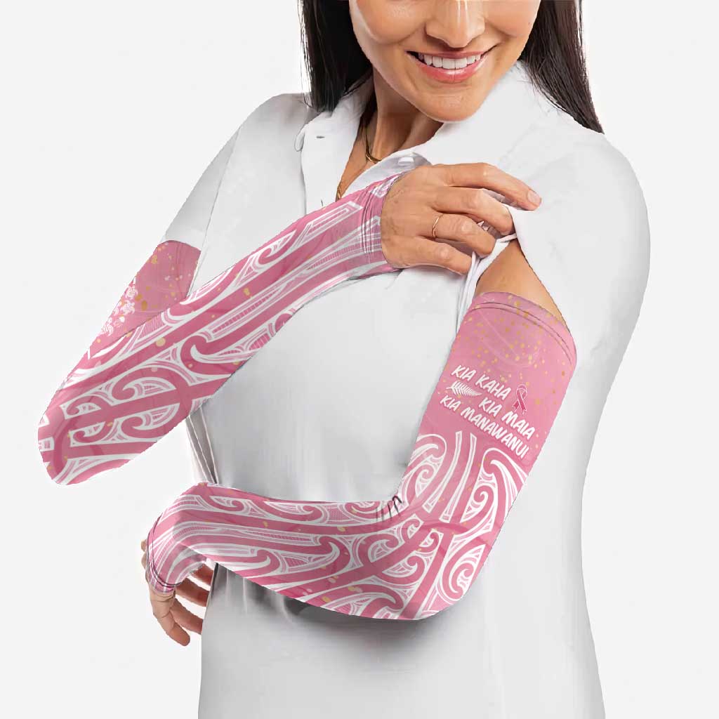 Breast Cancer Awareness Maori Arm Sleeves Kia Kaha Kia Maia Kia Manawanui - Aussie Hoodie