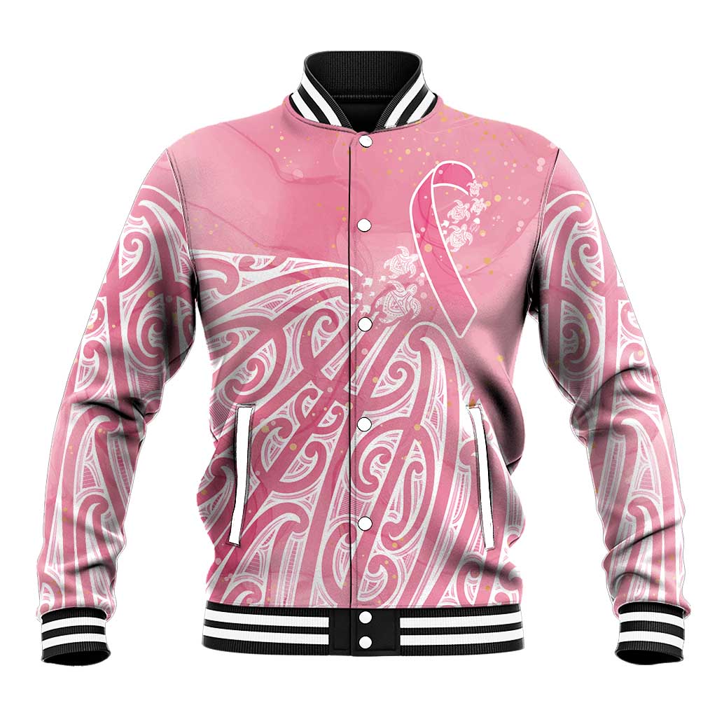 Breast Cancer Awareness Maori Baseball Jacket Kia Kaha Kia Maia Kia Manawanui - Aussie Hoodie