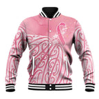 Breast Cancer Awareness Maori Baseball Jacket Kia Kaha Kia Maia Kia Manawanui - Aussie Hoodie