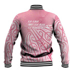 Breast Cancer Awareness Maori Baseball Jacket Kia Kaha Kia Maia Kia Manawanui - Aussie Hoodie