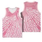 Breast Cancer Awareness Maori Basketball Jersey Kia Kaha Kia Maia Kia Manawanui - Aussie Hoodie