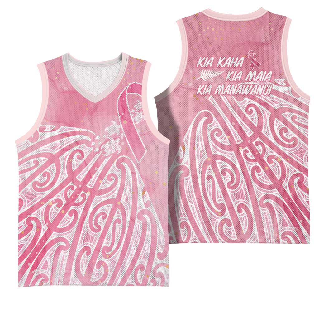 Breast Cancer Awareness Maori Basketball Jersey Kia Kaha Kia Maia Kia Manawanui - Aussie Hoodie