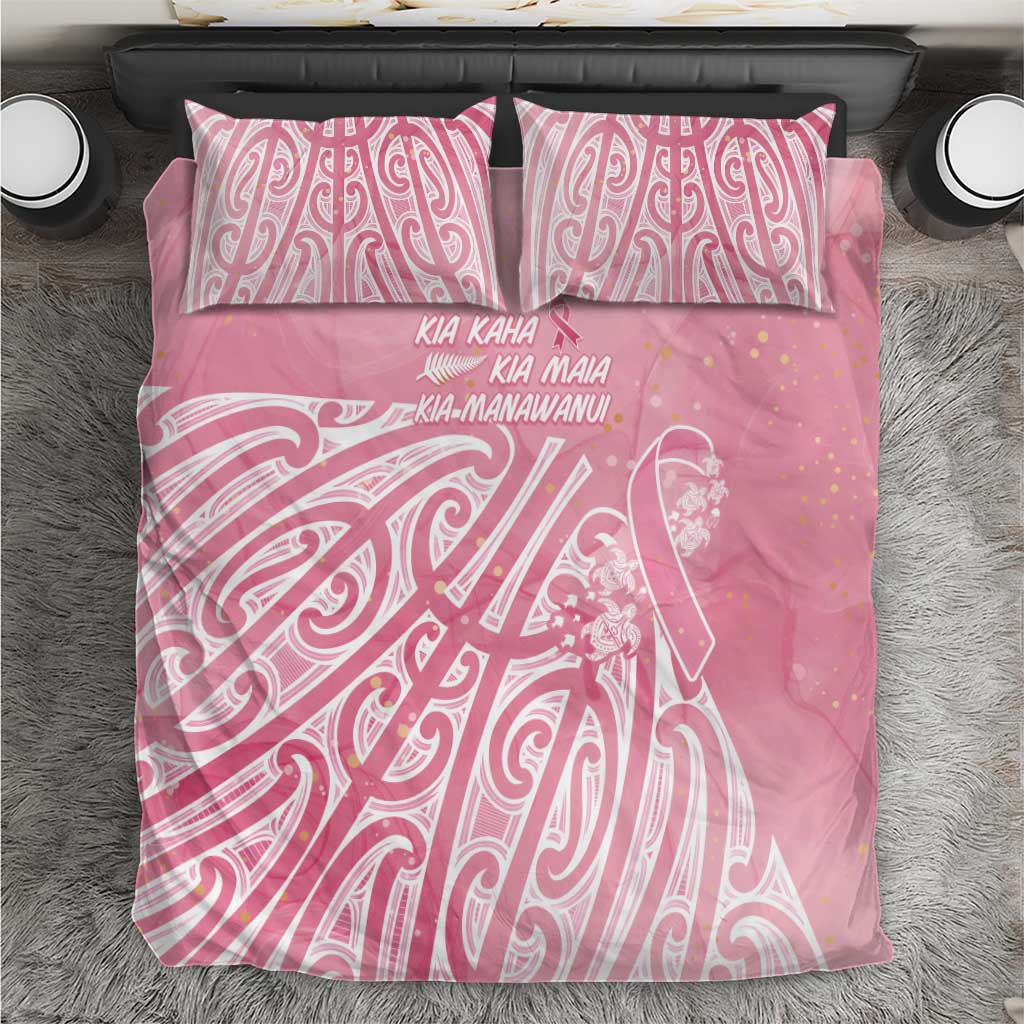 Breast Cancer Awareness Maori Bedding Set Kia Kaha Kia Maia Kia Manawanui - Aussie Hoodie