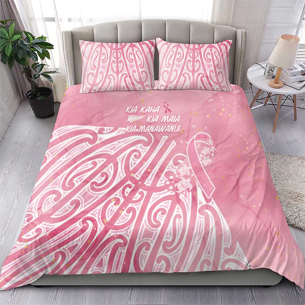 Breast Cancer Awareness Maori Bedding Set Kia Kaha Kia Maia Kia Manawanui - Aussie Hoodie