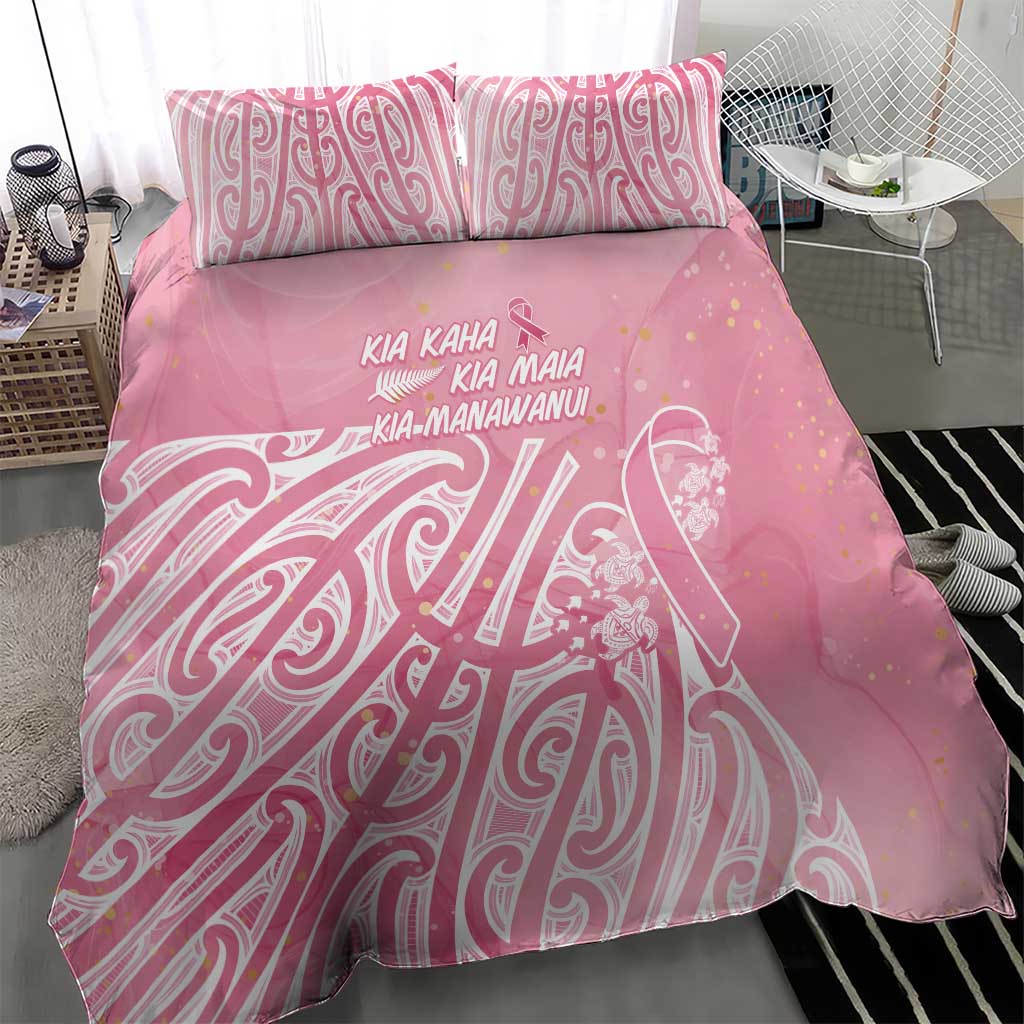 Breast Cancer Awareness Maori Bedding Set Kia Kaha Kia Maia Kia Manawanui - Aussie Hoodie