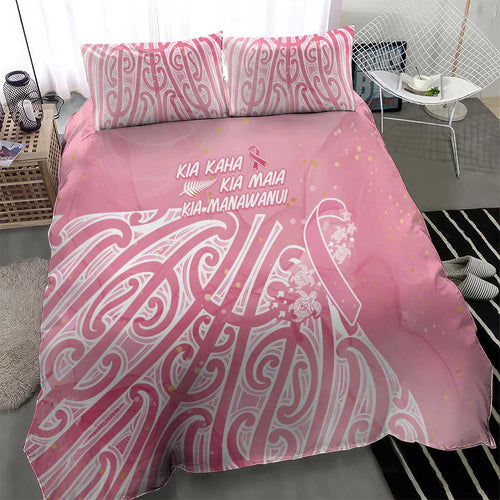 Breast Cancer Awareness Maori Bedding Set Kia Kaha Kia Maia Kia Manawanui - Aussie Hoodie