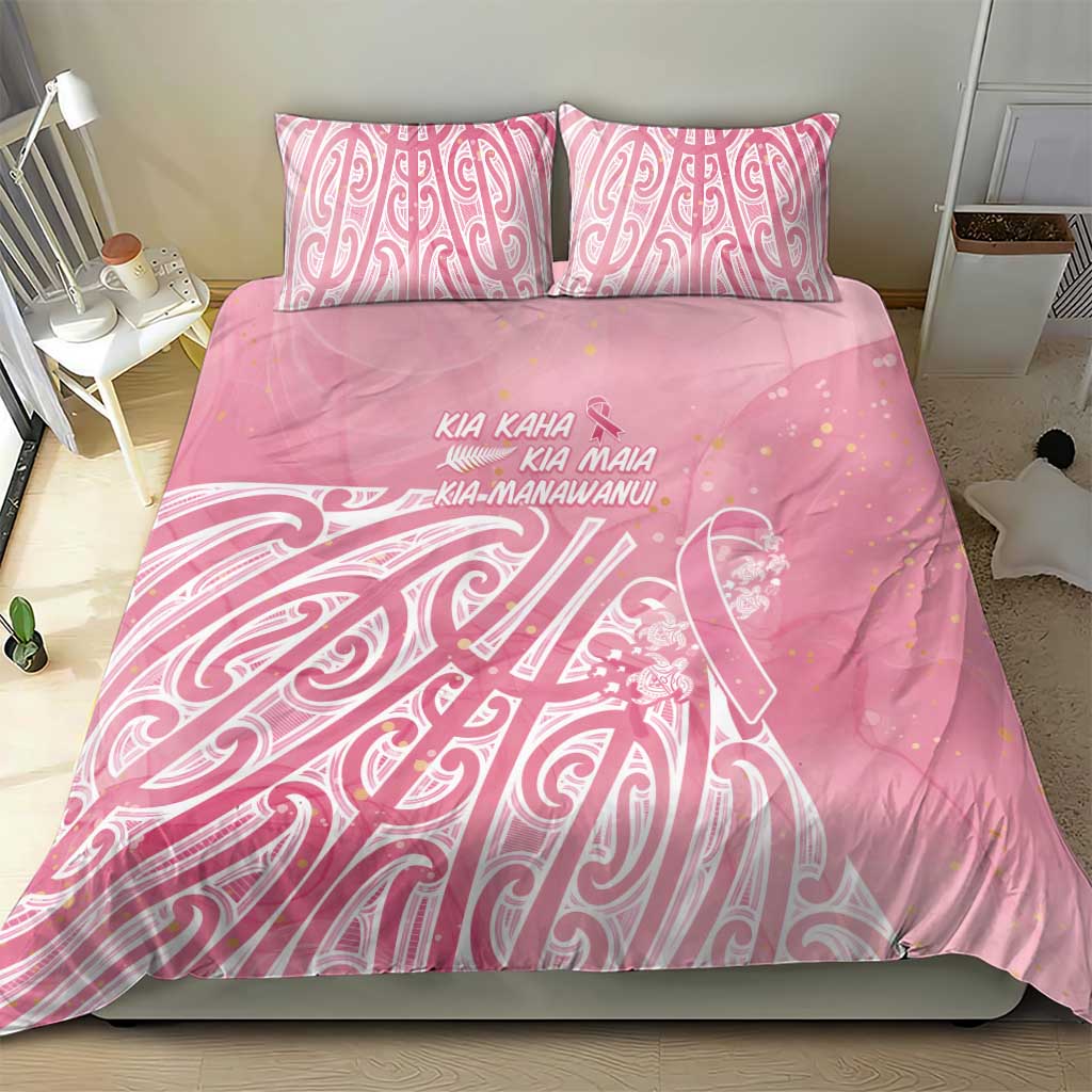 Breast Cancer Awareness Maori Bedding Set Kia Kaha Kia Maia Kia Manawanui - Aussie Hoodie