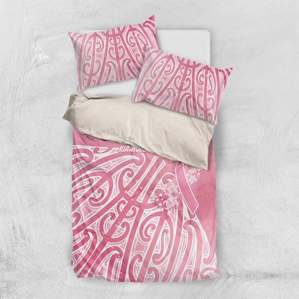 Breast Cancer Awareness Maori Bedding Set Kia Kaha Kia Maia Kia Manawanui - Aussie Hoodie