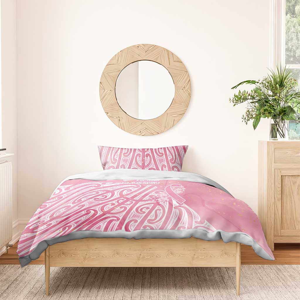 Breast Cancer Awareness Maori Bedding Set Kia Kaha Kia Maia Kia Manawanui - Aussie Hoodie
