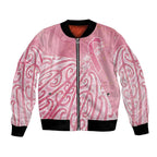 Breast Cancer Awareness Maori Bomber Jacket Kia Kaha Kia Maia Kia Manawanui - Aussie Hoodie